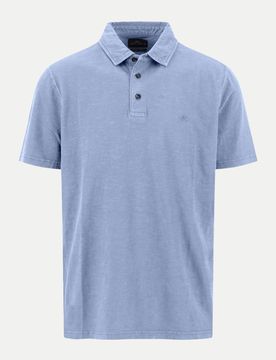 Polo, garment dyed Blau M