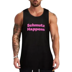 Funny Yiddish Saying Schmutz Happens pink Tank Top Running Athletic Tank Top Moisture Wicking Sleeveless