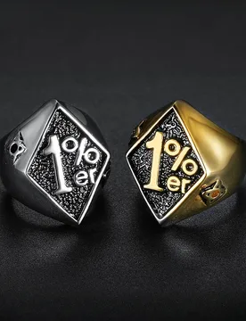 Vintage Men's Stainless Steel 1% er One Percent Outlaw Motorcycle Biker Rings Size 8-13 - Aliexpress - FashionsVida