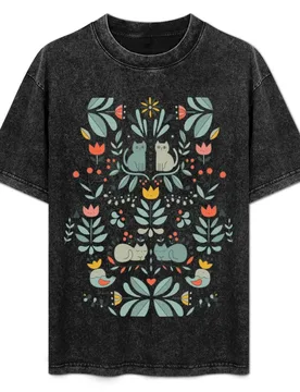 Swedish Folk Cats Classic T-Shirt Work Wear Short Sleeve T-Shirt - Aliexpress - FashionsVida