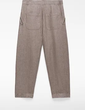 Pantalones de lino de hombre worker en lino europeo - Adolfo Dominguez - FashionsVida