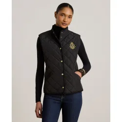 Chaleco acolchado de mujer con parche de escudo