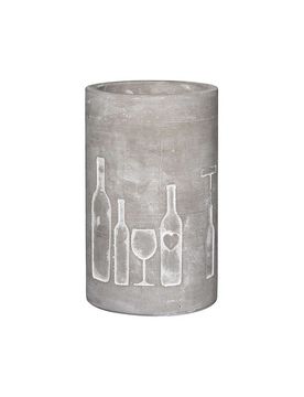 Flaschenkühler aus Beton 21cm Flasche und Glas grau baby