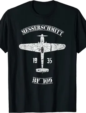 Bf 109 Fighter Aircraft T-Shirt Men's Summer Cotton O-neck Short-sleeved Shirt - Aliexpress - FashionsVida