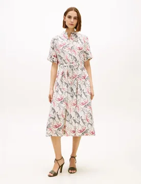 Vestido de mujer de lino con estampado de leopardos - Tommy Hilfiger - FashionsVida