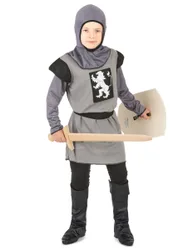 Mittelalterlicher Ritter Kinderkostüm grau-schwarz - male