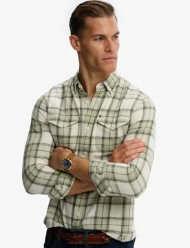Superdry Herren The Merchant Store - Kariertes Hemd Green - Größe: S - 74.99 - FashionsVida