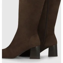 Botas de mujer en antelina con tacón