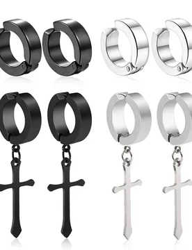 Pairs No Piercing Earrings Titanium Steel Clip-on Fake Earring Round Ear Clip For Women Men Punk Party Fashion Sexy Jewelry - Aliexpress - FashionsVida