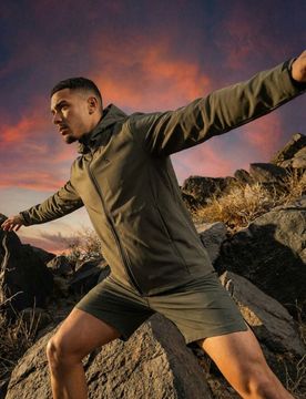 Giacca softshell impermeabile con cappuccio SNSY PERFORMANCE - verde scuro