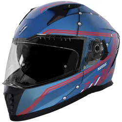 Casco Moto Integrale BLASTER MAVERICK Blu Metal Opac taglia XS