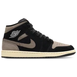 Aj1 Mid Herren Sneaker - Schwarz - Größe 42.5 - Leder, Synthetik Black 42.5