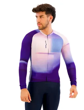 Maglia A Maniche Lunghe Luce Blue - Santini - FashionsVida