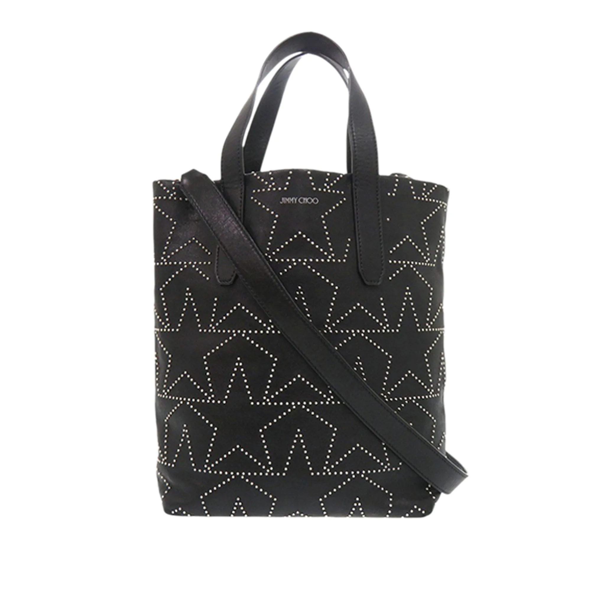 Leather Star Studded Sofia Tote - Jimmy Choo - FashionsVida