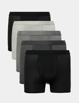 Pack Cotton Stretch Cool & Fresh™ Marl Trunks Black Mix male - M&S - FashionsVida