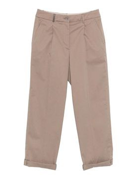 Pantaloni Beige Con Pieghe E Polsini