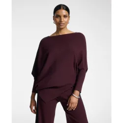 Jersey de mujer kimono con dobladillo asimétrico ajuste oversize largo medio