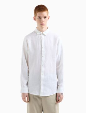 Para hombre. XM001221AF14619U0001 Camisa Fit Lino (L), Casual, Fiesta, Clásico, Manga larga