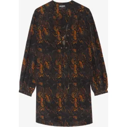 Zadig & Voltaire - Vestido Ramela 100% seda corte de mangas largas
