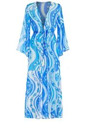 Ocean Eyes Silk Marisa Kimono - XS