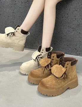 Shoes for Womens Fashion Retro Tooling Shoes Casual Comfort High-top Women's Boots Lapel Short Rhubarb Boots Zapatillas De Mujer - Aliexpress - FashionsVida