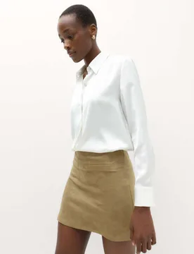 Faux Suede Mini Skirt Pale Green female - M&S - FashionsVida