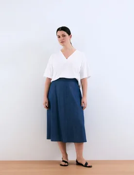 Falda midi fluida Lyocell - Couchel - FashionsVida
