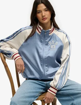 Superdry Damen Suika Trainingsjacke Light Blue - Größe: 36 - 109.99 - FashionsVida