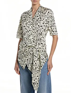 Camicia A Maniche Lunghe W2377 .000.75092 Light Blue / White S - Replay - FashionsVida