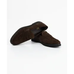 Mocasín de hombre de ante liso