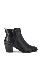 Women's 'Secil' Leather Lizard Print Boots in Black Size: 6 - Black - Size: 6