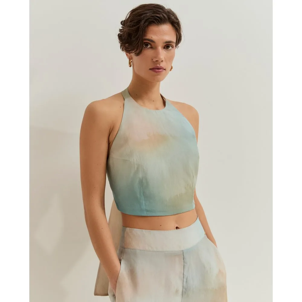Top halter en lyocell con lazada - Lion of Porches - FashionsVida