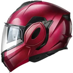 Casco Moto Modulare P/J KV55 Bordeaux Lucido taglia L