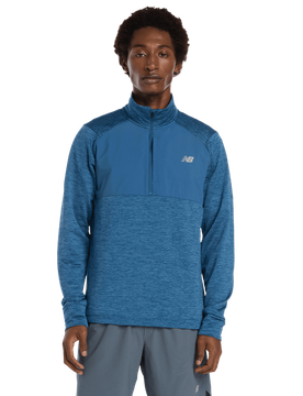 Athletics Heat Grid 1/2 Zip Uomo - Felpe Blu - Taglia XS - Poly Jersey XS