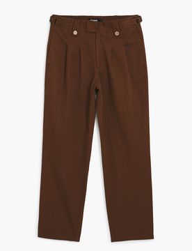 Pantalón largo pinzas, Algodon, MarróN, 28