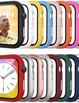 Piezas Funda protectora universal de PC + vidrio templado, funda protectora de moda casual anti-caída, apta para Apple Watch 40/41/42/44/45/46/49mm, - Shein - FashionsVida
