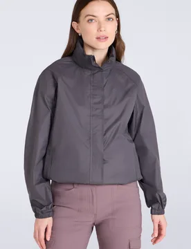 Pakka' Womens Packable Jacket Waterproof Breathable Adjustable Hood Rain Coat Grey Polyamide - Size 12 Uk - Mountain Warehouse - FashionsVida