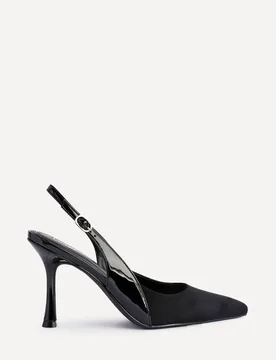 Women's Wink Black Faux Suede Two Tone Court Heel Size: 7-Standard Fit - Black - Size: 7-Standard Fit - Linzi - FashionsVida