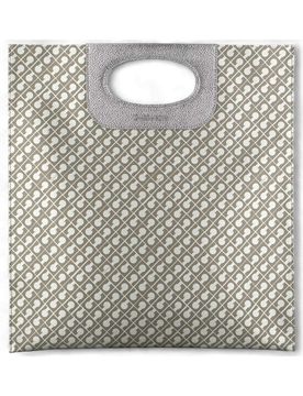 Borsa a mano Piattina Donna Tessuto Softy Argento - GH0163-ARG
