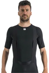 Midweight layer camiseta térmica manga corta Negro (XXXL)