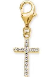 Womens Erc-Lilcross-Zi-G Ladies Cross Charm - Gold Sterling Silver - One Size