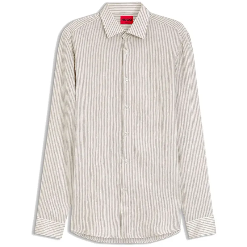 Hugo Camicia A Maniche Lunghe Valerio 10281099 Red Black 42