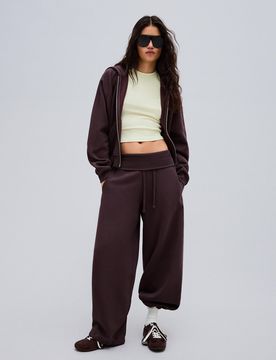 Pantalon Barrel En Molleton S Violet