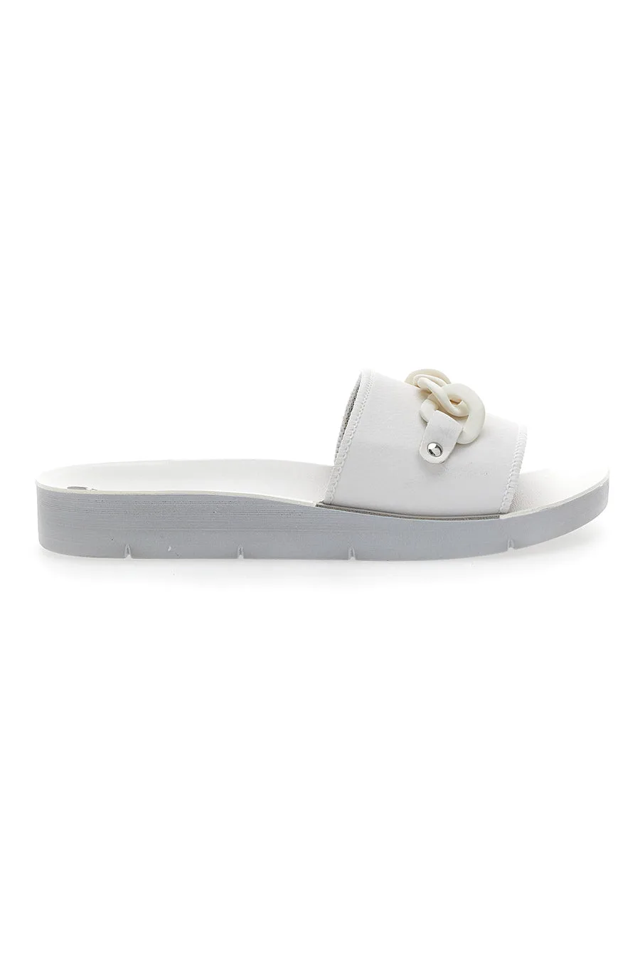 Ciabatte Bianche Con Catenina 23 Cj 30 - Inblu - FashionsVida
