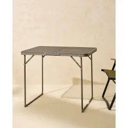 Mesa plegable de acero con rejilla Safari Campo y Playa