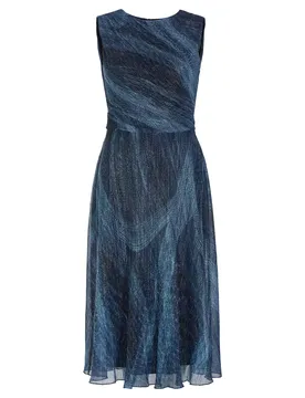 Plissiertes Kleid mit Metallicfäden female