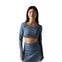 Monarca Crop Long Sleeve T-shirt Grey XS