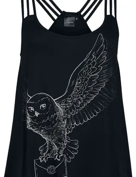 Top - Hedwig - S bis M - für Damen - Größe M - schwarz - EMP exklusives Merchandise! - Frauen - female - Harry Potter - FashionsVida