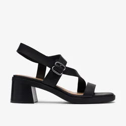 Womens Jaylan Sol Black Leather Sandals - Size Uk 6