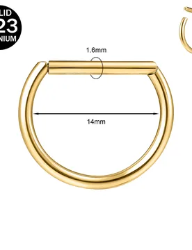 ZS 1PC G23 Titanium D Shape Nose Piercing Silver Color Septum Ring Nose Clicker Helix Piercings Cartilage Earring 14G Jewelry - Aliexpress - FashionsVida